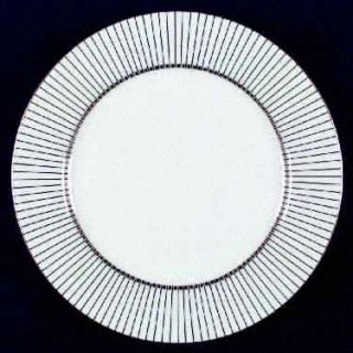 Fitz & Floyd Pareille Dinner Plate, Fine China Dinnerware   Black Lines&Gold Squ