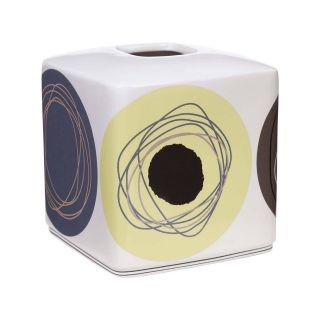 Creative Bath Dot Swirl Ceramic Boutique Tissue Holder, Citron