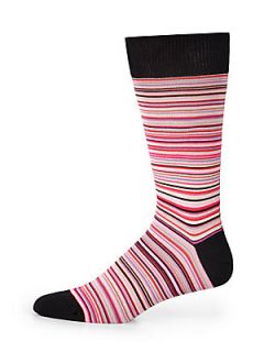 Paul Smith Fine Multistripe Socks   Pink