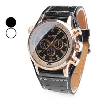 Mens PU Analog Quartz Wrist Watch (Assorted Colors)
