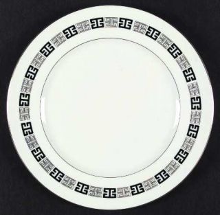 Meito Pacifica (F & B Japan) Dinner Plate, Fine China Dinnerware   Black & White