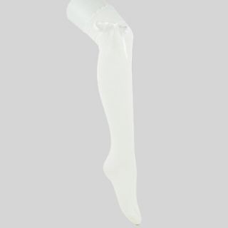 White Pure Color Cotton Casual Lolita Stockings