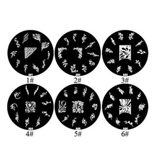 1PCS 2D Metal Flowers Nail Art Image Stamp Plate (Assorted Colors,NO.1 6)