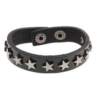 Five pointed Star Leather Bracelet