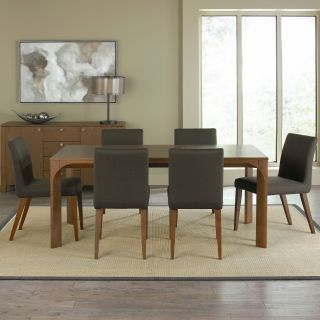 Juno 7 pc. Dining Set With Rectangle Table, Light Walnut