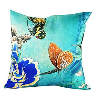 Butterfly Talk Silk Decorative Pillow Cover