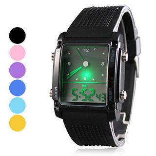 Unisex LED Analog Digital Display Multi Functional Silicone Band Wrist Watch (Assorted Colors)