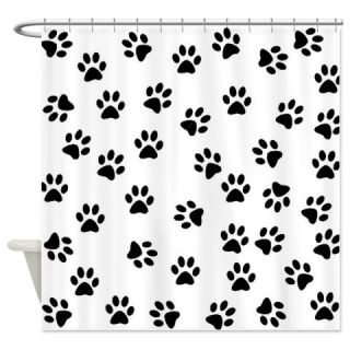  BLACK PAW PRINTS Shower Curtain  Use code FREECART at Checkout