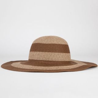 Striped Womens Floppy Hat Brown One Size For Women 215176400