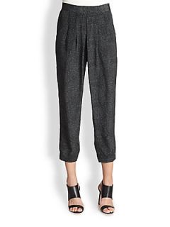 Eileen Fisher Silk Slouchy Ankle Pants   Graphite