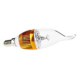 Dimmable E14 3W 260 290LM 6000 6500K Natural White Golden Shell Light LED Candle Bulb (AC 110 130/AC 220 240 V)