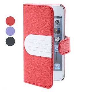 Lichee Pattern PU Leather Case with Stand and Wallet for iPhone 5 (Assorted Colors)