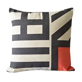 Country Geometric Cotton/Linen Decorative Pillow Cover
