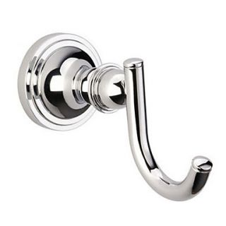 Contemporary Silver Wall Mount Chrome Finish Solid Brass Robe Hooks