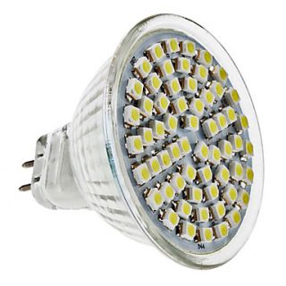 MR16 4W 60x3528 SMD 300 350LM 6000 6500K Natural White Light LED Spot Bulb (220V)
