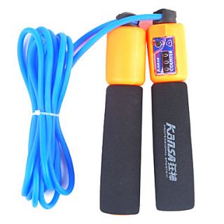 Sponge Handle Rubber Adjustable Skipping Rope with Counting Function(Assorted Colors,3.1M)