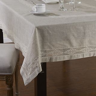 Full Sized Vintage Natual Linen with Lace Table Cloths