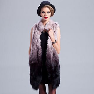Standing Collar Fox Fur Casual/Party Vest (More Colors)