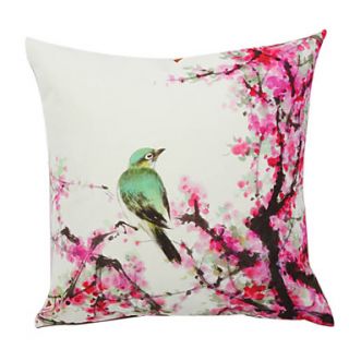 Country Bird Velvet Decorative Pillow Cover