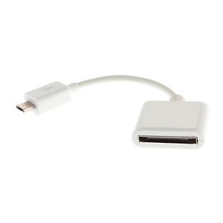 Micro USB Male to 30 Pin Female Adapter Cable for iPad, iPhone 4/4S and Others