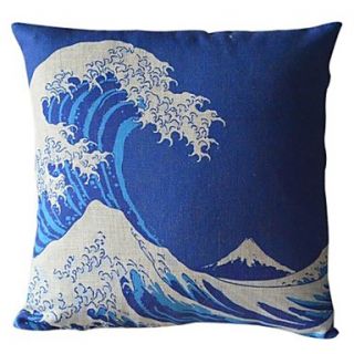 Blue Sea Cotton/Linen Decorative Pillow Cover