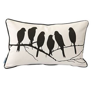 Birds Whisper Print Decorative Pillow Cover