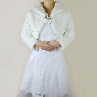 Long Sleeve Faux Fur Evening/Wedding Jacket/Wrap