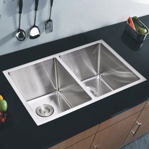Water Creation SSSG U 3118A Stainless Steel Sinks 31 In. X 18 In. 50/50 Double B