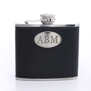 Personalized Simple Black 5 oz Flask