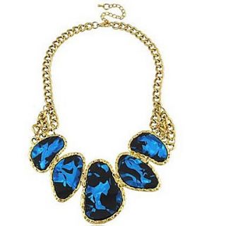 Womens Fashion Irregular Patterns Royal Blue Glasses Necklace