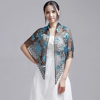 Nice Rayon Evening/Wedding Shawl With Embroidery Sequins