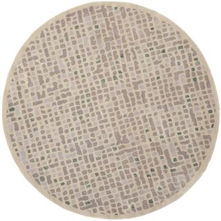 Martha Stewart Mosaic Purple Agate Wool/ Viscose Rug (6 Round)