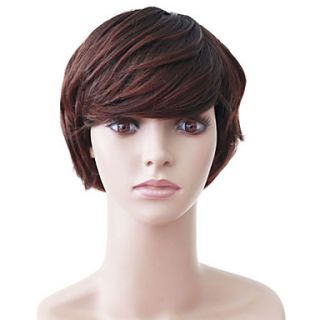 Capless Short Brown Wavy High Quality Synthetic Japanese Kanekalon Christmas Parties Wigs