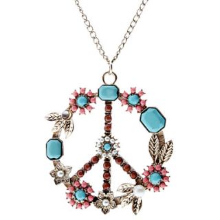 Colorful Peace Symbol Pattern Necklace