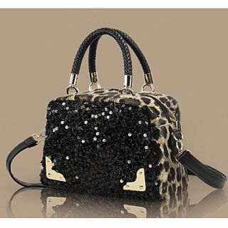 Womens Trendy Sequin Leopard Print Crossbody Bag