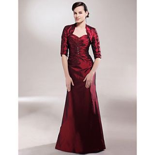 A line Sweetheart Floor length Taffeta Mother of the Bride Dress With A Wrap