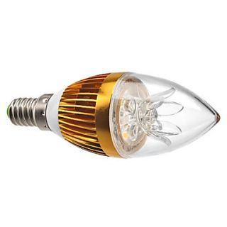 Dimmable E14 3W 270LM 3000 3500K Warm White Light Golden Shell LED Candle Bulb (220V)