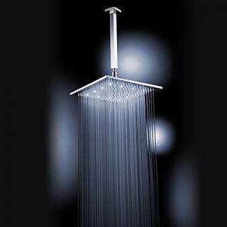 Chrome Finish Brass 12 inch White Color LED Square Ceiling Shower Head