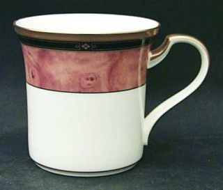 Noritake Cabot Mug, Fine China Dinnerware   Bone, Brown Marble Border