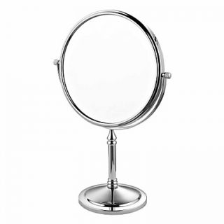 Chrome Finish Circle Base 360 degree Rotating Silver Cosmetic Mirror(M L)