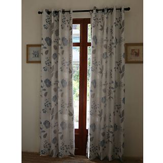 (One Pair) Country Jacquard Floral Lined Curtain