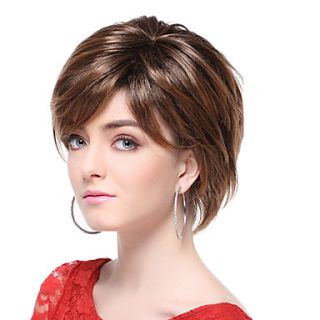 Capless High Quality Synthetic Brown Short Straight Hair Wigs