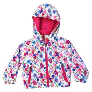 Pink Platinum Infant Toddler Girls Floral Windbreaker Jacket   White 24 M