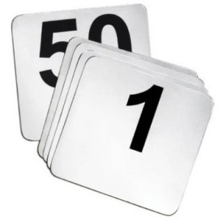 Tablecraft 4 in Number Card Signs, #26 50, Stainless Steel