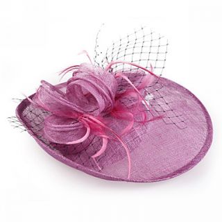 Amazing Flax With Feather Special Occasion Hats(More Colors)
