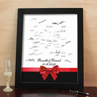 Personalized Signature Canvas Frame   Red Bowknot (Includes Frame)