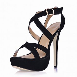 Gorgeous Suede Stiletto Heel Sandals With Buckle Party / Evening Shoes