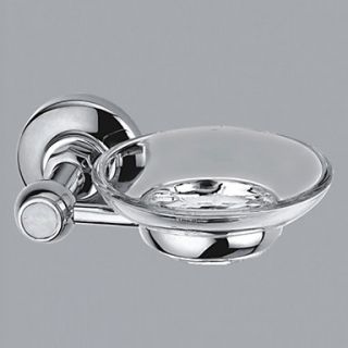 Contemporary Style Chrome Finish Brass Wall Mounted Soap Holders (Circle Shape)