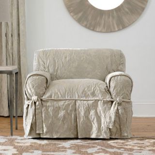 Sure Fit Matelasse Damask Chair Cover White   39948
