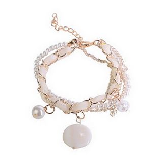 Chiffon And Pearl Alloy Bracelet
